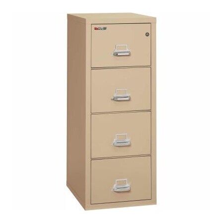 Fire King Fireking Fireproof 4 Drawer Vertical File Cabinet - Letter Size 18"W x 25"D x 53"H - Putty 41825/CPA